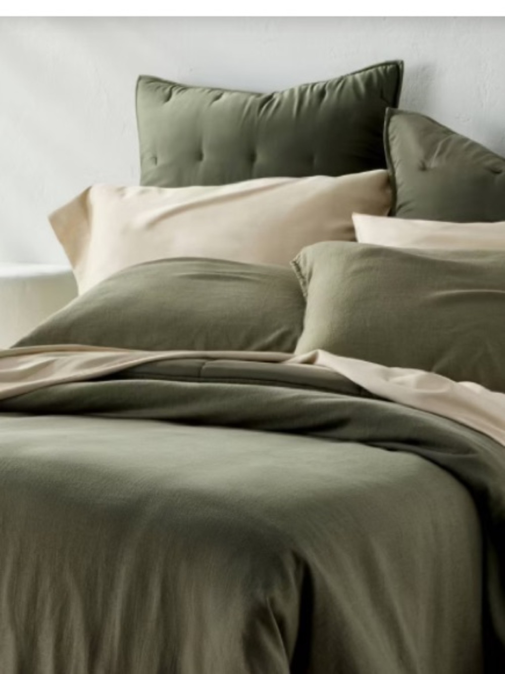 Casaluna Rayon from Bamboo Sheet Set Light Olive Green, King, NEW NWT